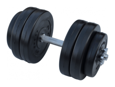 Гантель розбірний на 26 кг з хромованим грифом.