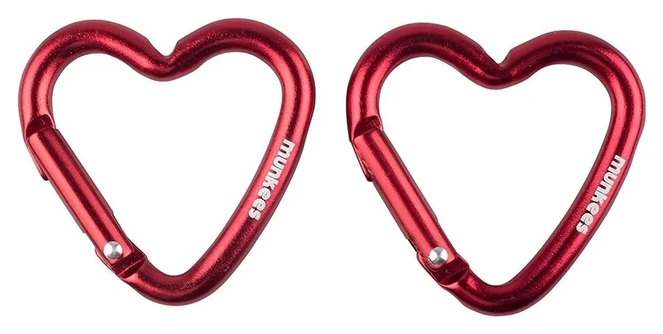 Munkees 3220 карабін Mini 2 Heart (пара) red (3220-RD)