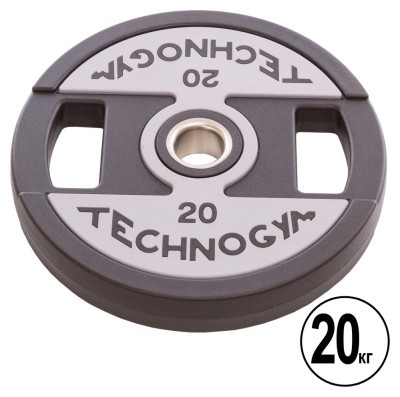 Блинчики полиуретановые с хватом и металлической втулкой d-51мм TECHNOGYM TG-1837-20 20кг (черный)