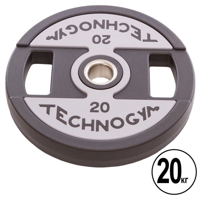 Блинчики полиуретановые с хватом и металлической втулкой d-51мм TECHNOGYM TG-1837-20 20кг (черный)