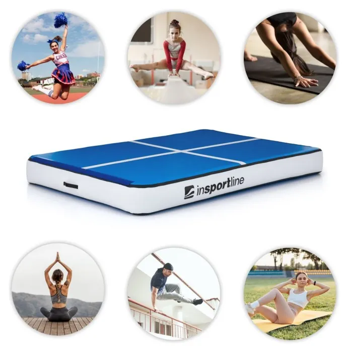 Надувной коврик inSPORTline Aircase 200x140 см, бело-синий