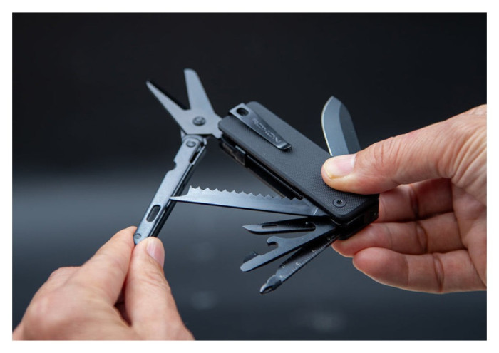 Міні мультитул Roxon KS2E Noir, чорне лезо, чорний, укр, укр