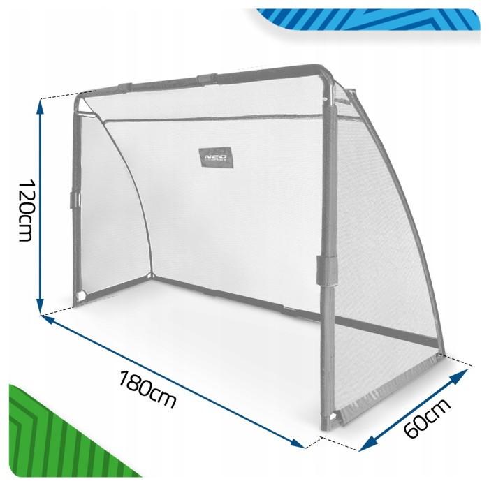 Ворота футбольные Neo-Sport NS-487 180 х 120 х 60 см, черные