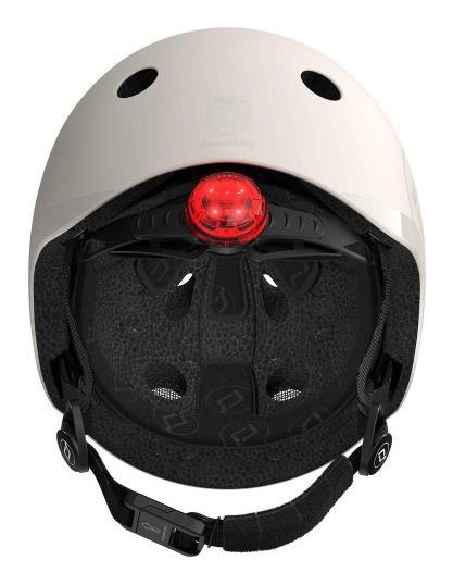 Шлем защитный детский Scoot and Ride, светло-серый, с фонариком, 51-53см
