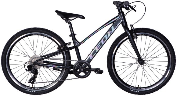 Велосипед AL 24" Leon JUNIOR Vbr CS рама-12" чорний 2025, укр