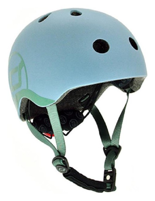 Шолом захисний дитячий Scoot and Ride, сіро-синій, з ліхтариком, 45-51см