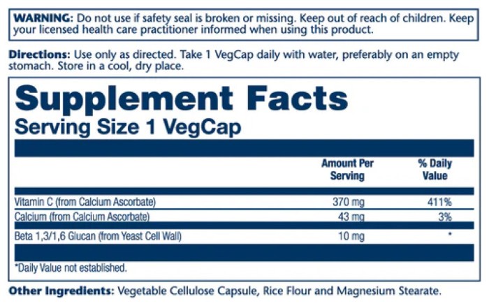 Beta Glucan with Vitamin C 10mg - 60 vcaps