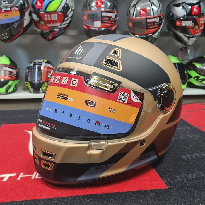 Мотошолом MT Jarama 68TH C9 Matt Gold S