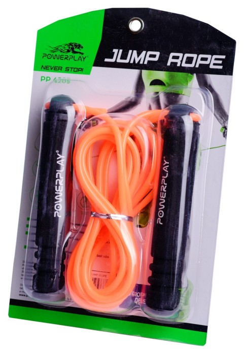 Скакалка PowerPlay 4205 Classic Plus Jump Rope Помаранчева (2,7m.)