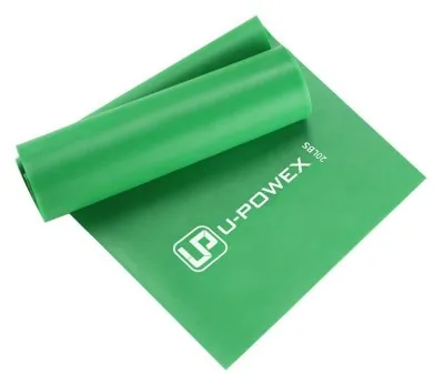 Стрічка-еспандер для фітнесу та реабілітації U-POWEX Fitness band 0.5мм. (9.1 кг) Green