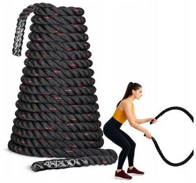 Канат тренувальний 4FIZJO Battle Rope 15 м для кросфіту Black (P-5907739312266)