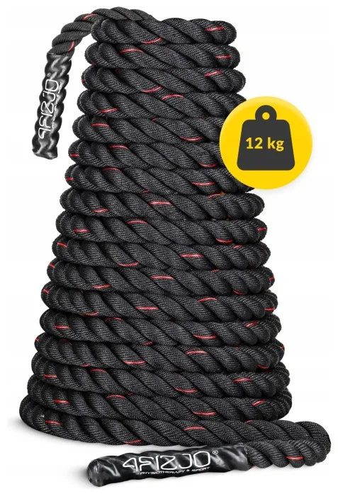 Канат тренувальний 4FIZJO Battle Rope 15 м для кросфіту Black (P-5907739312266)