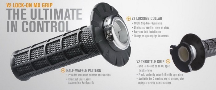 Мото гріпси ODI HALF-WAFFLE MX V2 Lock-On Black