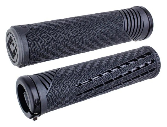 Гріпси ODI CF Grip v2.1 Lock-On Pearl Blk/Gpht w/MtBlk Clamp, укр, укр