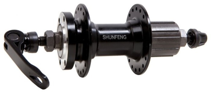 Задня втулка AL 32H під диск. SHUNFENG SF-A262R чорн. з ексцентром. під касету 8-9-10, укр, укр