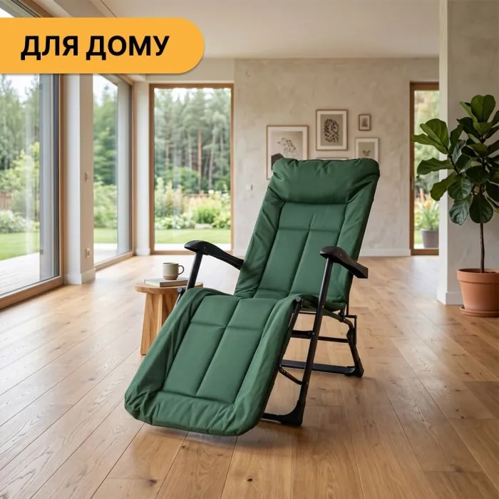 Розкладне крісло ліжко з вбудованим матрацом LEOBRO Green (LB-FCB-G3-GRN)