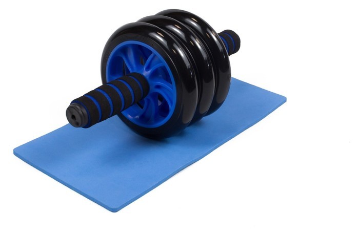 Ролик для пресу EasyFit з килимком Синій (3 колеса), укр, укр