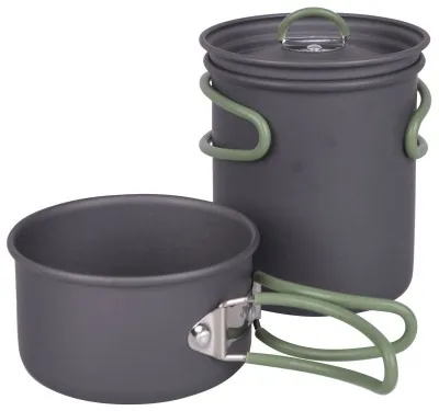 Набір посуду Bo-Camp Explorer 2 Pieces Hard Anodized Anthracite / Green (2200240)