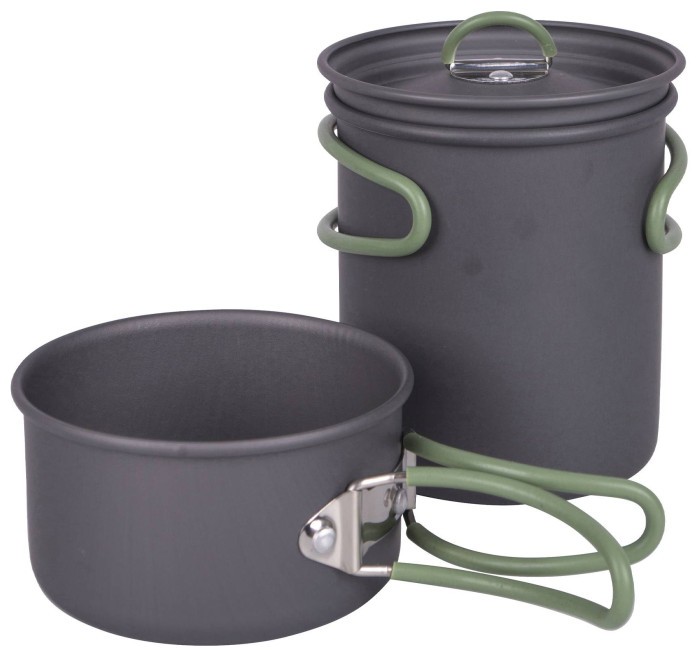 Набір посуду Bo-Camp Explorer 2 Pieces Hard Anodized Anthracite / Green (2200240)