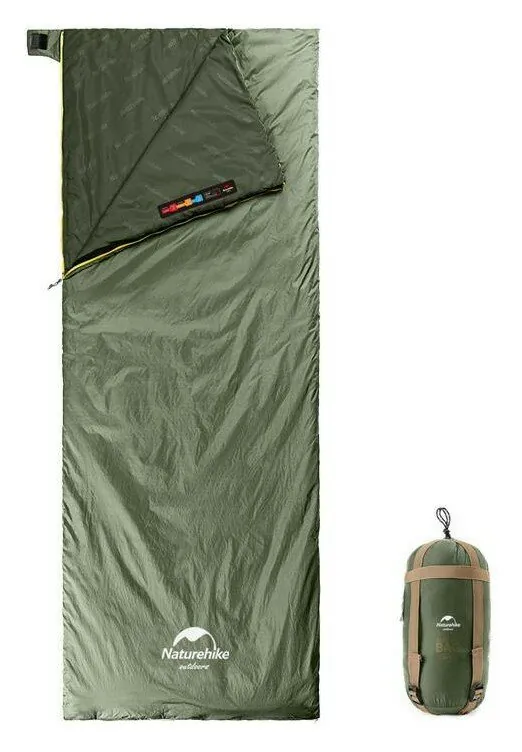 Спальник надлегкий Naturehike Summer LW180 NH21MSD09 правий, (15°C), p-p XL, зелений, 6927595777961-R