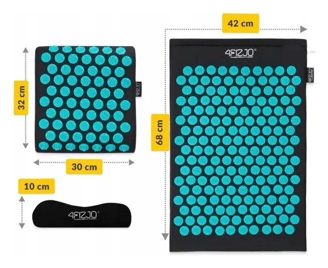 Килимок акупунктурний з подушкою 4FIZJO Ergo Mat Аплікатор Кузнєцова Black/Blue (P-5907739313911)