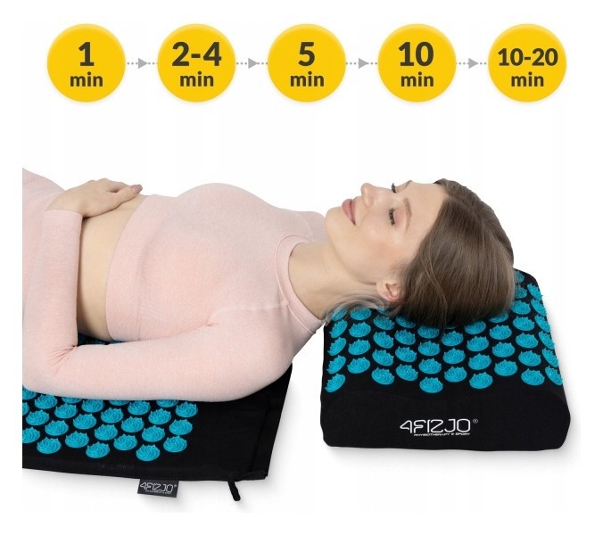 Килимок акупунктурний з подушкою 4FIZJO Ergo Mat Аплікатор Кузнєцова Black/Blue (P-5907739313911)