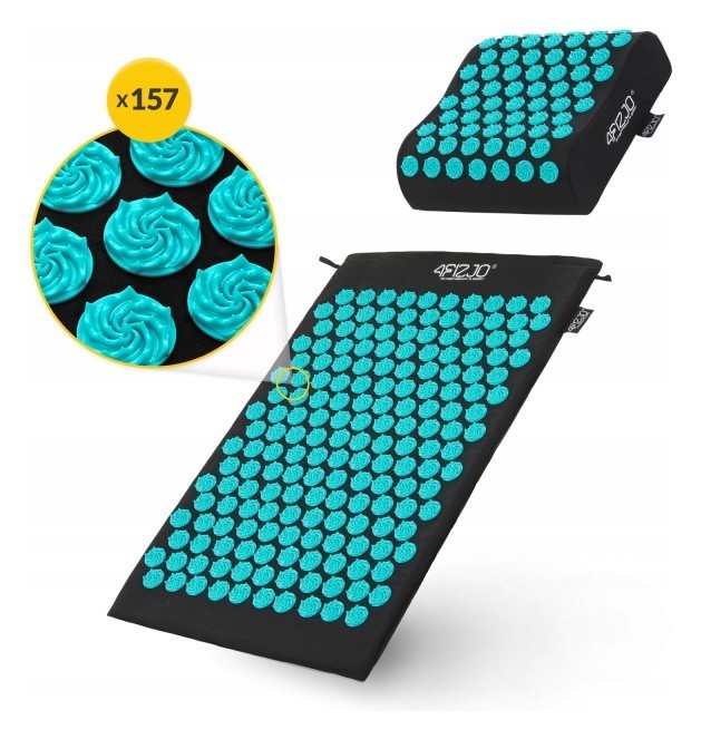 Килимок акупунктурний з подушкою 4FIZJO Ergo Mat Аплікатор Кузнєцова Black/Blue (P-5907739313911)