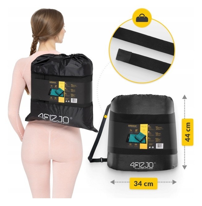 Килимок акупунктурний з подушкою 4FIZJO Ergo Mat Аплікатор Кузнєцова Black/Blue (P-5907739313911)