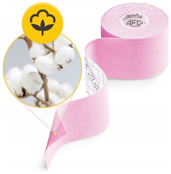 Стрічка кінезіологічна (кінезіо тейп) 4FIZJO 5 см x 5 м Light Pink (P-5907739316028)