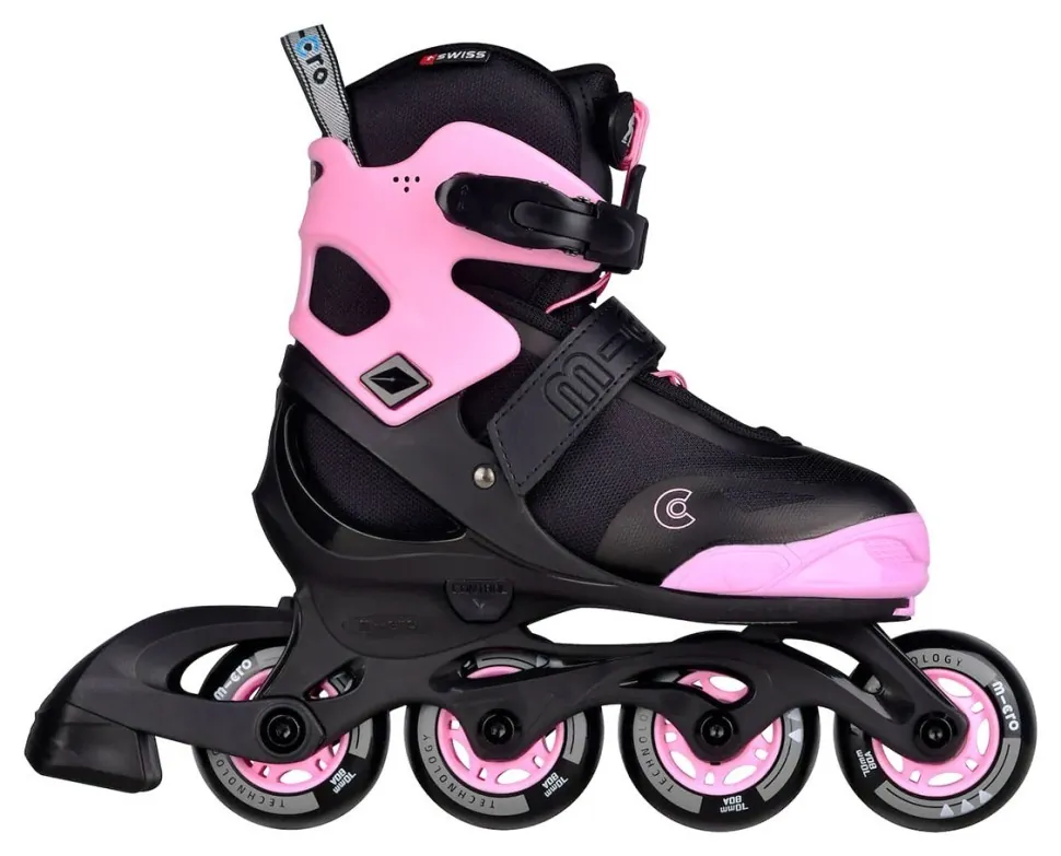 Ролики Micro Joy black-pink (25-28)