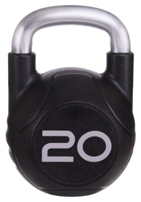 Гиря цельная с полиуретановым покрытием и хромированной ручкой Zelart TA-2681-20 20кг (MD2220-20) (металл, PU, черный)