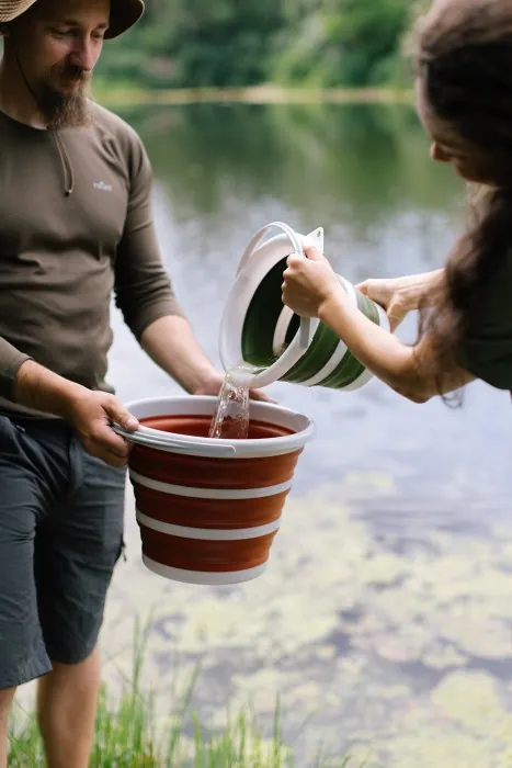 Ведро Tribe Water Bucket 5 л силиконовое T-FJ-0047, olive