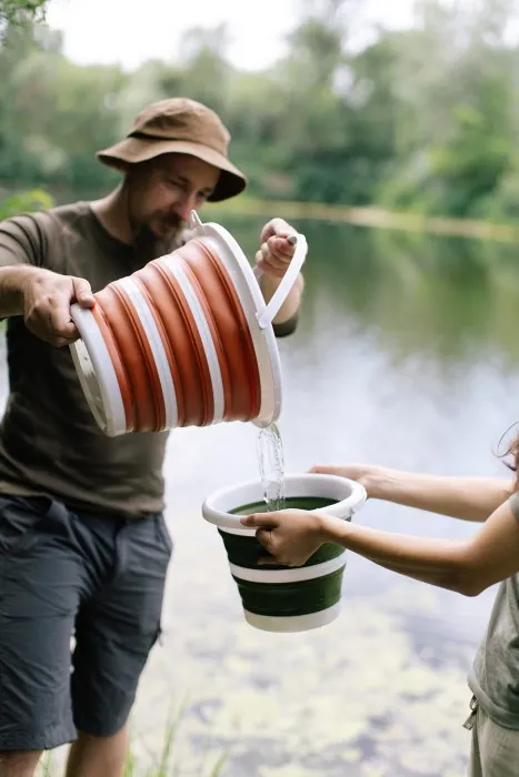 Ведро Tribe Water Bucket 5 л силиконовое T-FJ-0047, olive