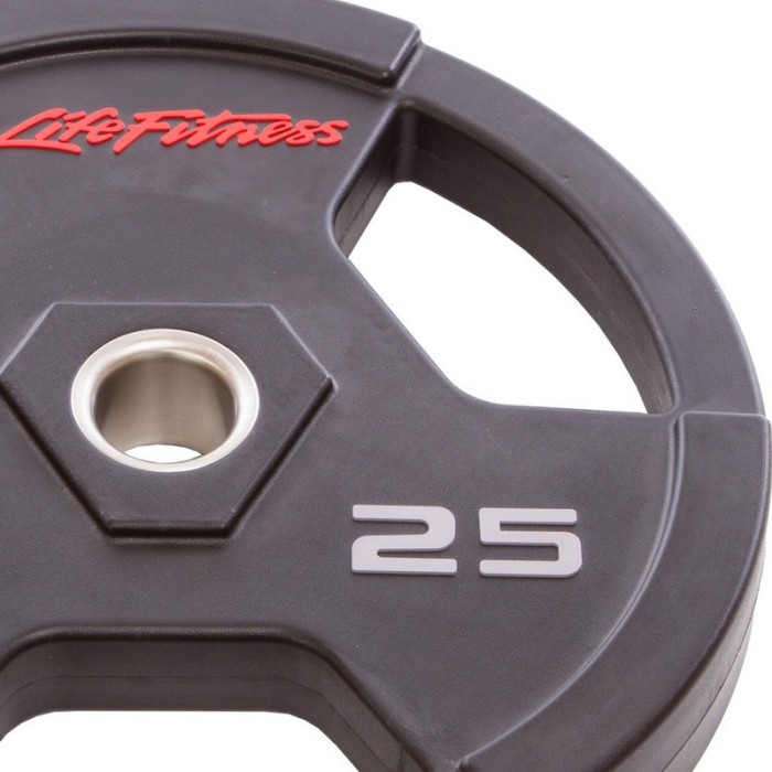 Блинчики полиуретановые с хватом и металлической втулкой d-51мм LIFE FITNESS SC-80154-25 25кг (черный)