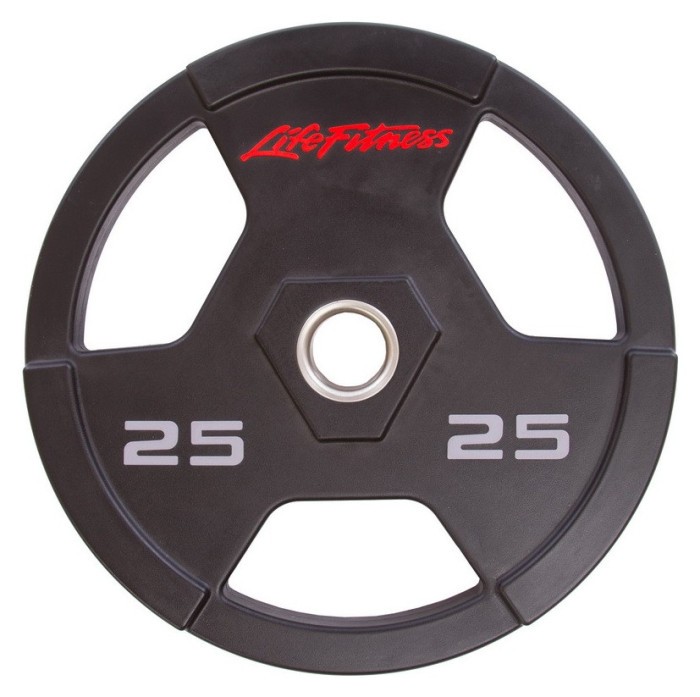 Блинчики полиуретановые с хватом и металлической втулкой d-51мм LIFE FITNESS SC-80154-25 25кг (черный)