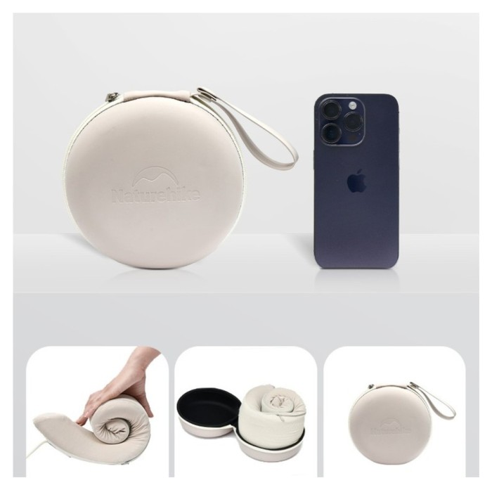 Подушка бавовняна для шиї, з пам'яттю Naturehike CNK2450WS019, сіра