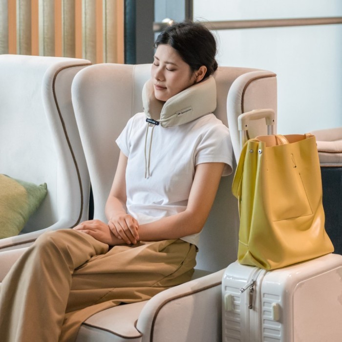 Подушка бавовняна для шиї, з пам'яттю Naturehike CNK2450WS019, сіра, укр, укр