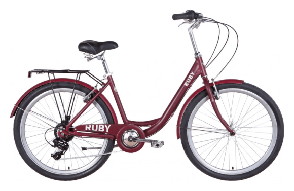 Велосипед уцінений AL 26" Dorozhnik RUBY Vbr FR рама-17" темно-червоний (м) 2024, укр