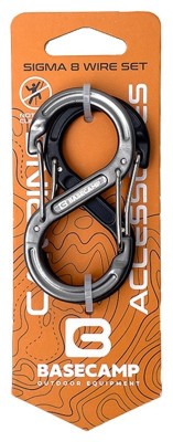 Набор алюминиевых сервисных карабинов Base Camp Sigma 8 Wire Set, 2 шт, Black/Grey