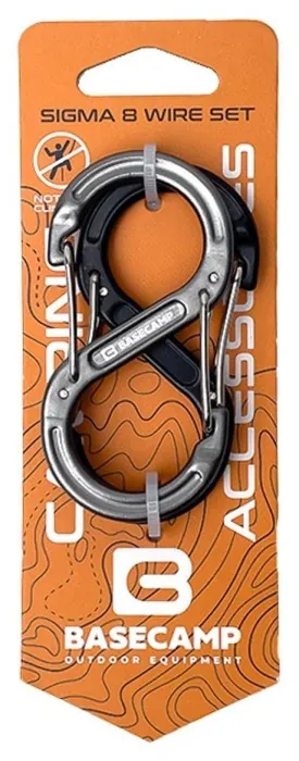 Набор алюминиевых сервисных карабинов Base Camp Sigma 8 Wire Set, 2 шт, Black/Grey