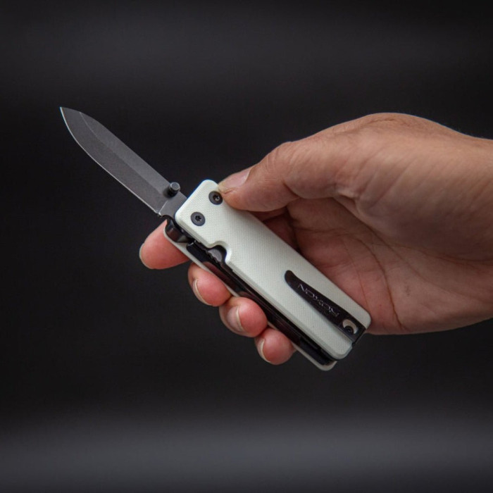 Міні мультитул Roxon KS2E Noir, чорне лезо, білий, укр, укр