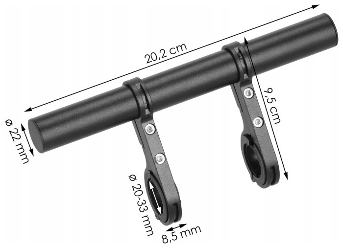 Кронштейн для керма велосипеда Springos 20 см BA0040 Black