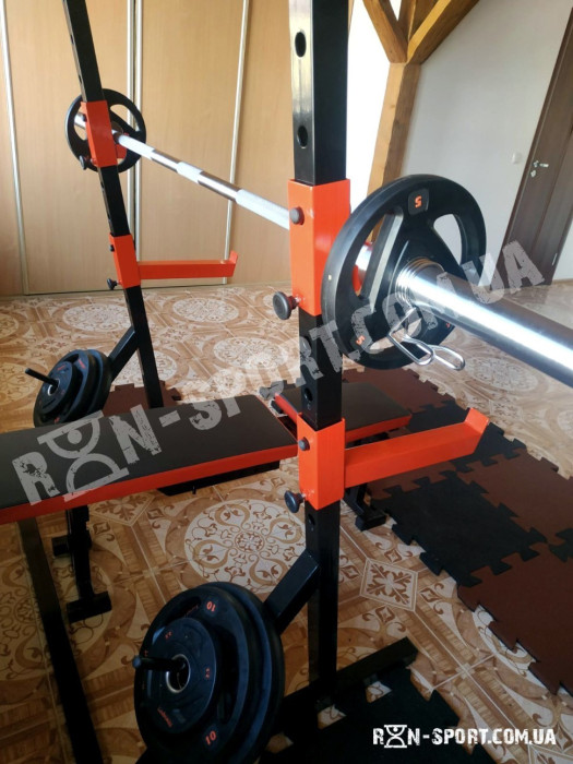 Стійка силова з турником+ Лава для жиму PROF Powertec RED, укр, укр