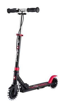 Самокат GLOBBER серії FLOW ELEMENT JUNIOR LIGHTS, чорно-червоний, колеса з підсв. 50кг 3+