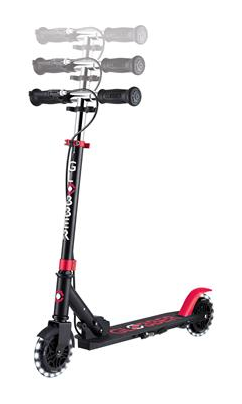 Самокат GLOBBER серії FLOW ELEMENT JUNIOR LIGHTS, чорно-червоний, колеса з підсв. 50кг 3+