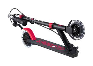 Самокат GLOBBER серії FLOW ELEMENT JUNIOR LIGHTS, чорно-червоний, колеса з підсв. 50кг 3+