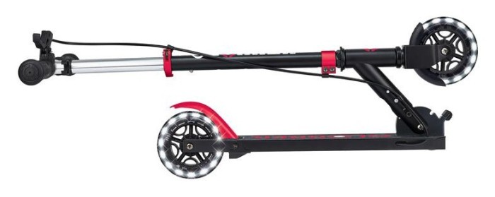 Самокат GLOBBER серії FLOW ELEMENT JUNIOR LIGHTS, чорно-червоний, колеса з підсв. 50кг 3+, укр, укр