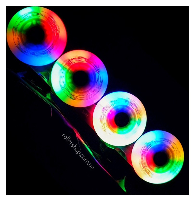 Сяючо-іскристі колеса для роликів Flying Eagle Lazerwheelz-Sparkle 80 мм/88A 4 шт різнокольорові, укр, укр