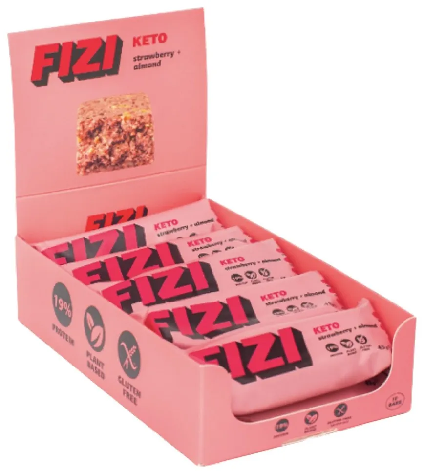 KETO Protein Bar - 10x45g Strawberry + Almond