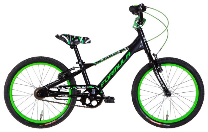 Велосипед AL 20" Formula Kid SLIM BH рама-10" черный с зеленым 2026